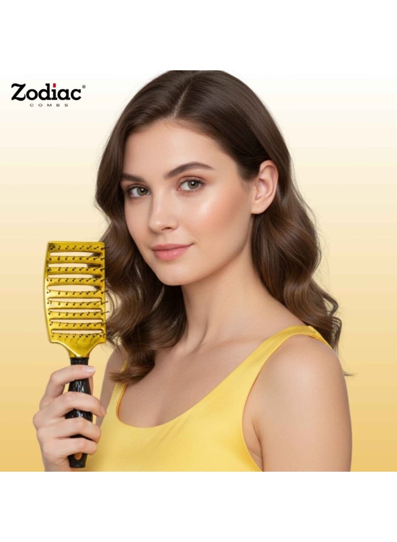 زودياك فرشاة شعر زودياك دايموند ذات فتحات تهوية - لون ذهبي كرومي - Image 5
